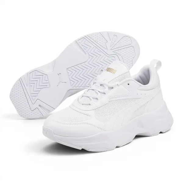 384647-01 Puma Cassia  White- White- Team Gold