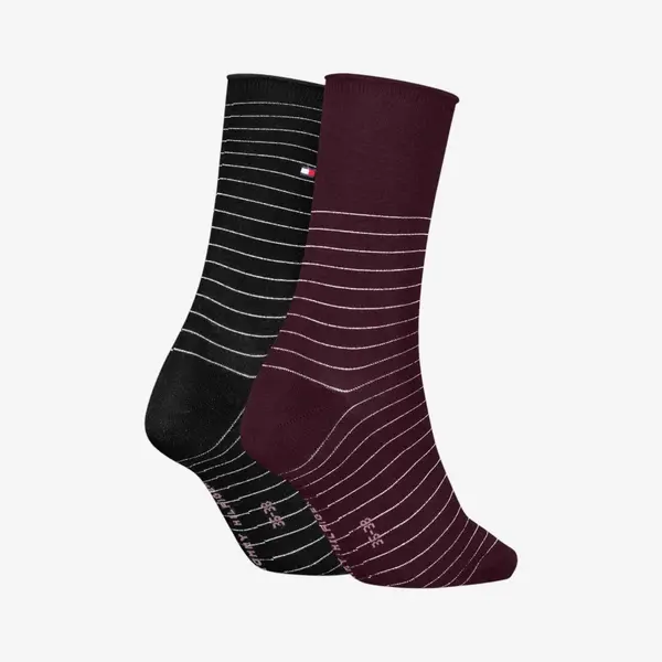 701236455-003 Tommy Hilfiger ženske čarape Women Sock Hilfiger Stripe 2P burgundy blk