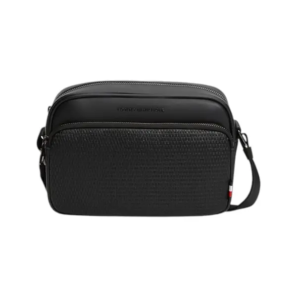 AM0AM14096-BDS-001 TOMMY HILFIGER TH WOVEN EW CAMERA BAG MUSKA TORBICA CRNA PREKO RAMENA