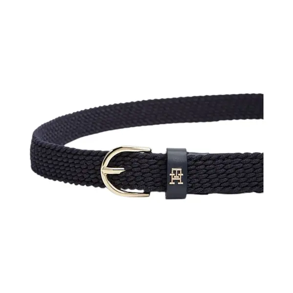 AW0AW17973-DW6 TOMMY HILFIGER ESSENTIAL 25 ELASTIC ZENSKI REMEN TAMNOPLAVI SPACE BLUE ELASTICNI KOZNI DETALJI ZLATNA TH KOPCA