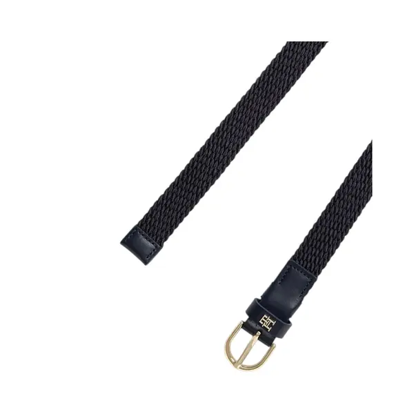 AW0AW17973-DW6 TOMMY HILFIGER ESSENTIAL 25 ELASTIC ZENSKI REMEN TAMNOPLAVI SPACE BLUE ELASTICNI KOZNI DETALJI ZLATNA TH KOPCA