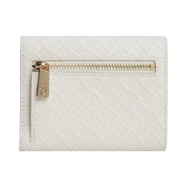 AW0AW18484-AEO TOMMY HILFIGER ICON TRIFOLD MONO ZENSKI NOVCANIK KREM SOFT CREAM NA TROSTRUKI PREKLOP UTISNUTI MONOGRAMI GOLD LOGO