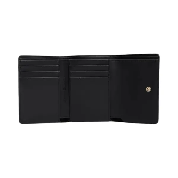 AW0AW18484-BDS TOMMY HILFIGER ICON TRIFOLD MONO ZENSKI NOVCANIK CRNI NA TROSTRUKI PREKLOP UTISNUTI MONOGRAMI GOLD LOGO