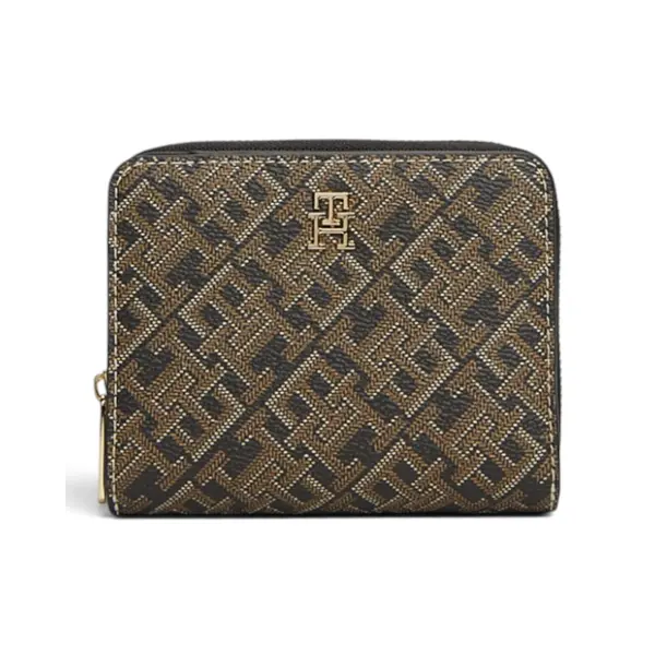 AW0AW18995-0GJ-OS Tommy Hilfiger TH ICON MED ZA W/FLAP MONO PRINT Black Mix