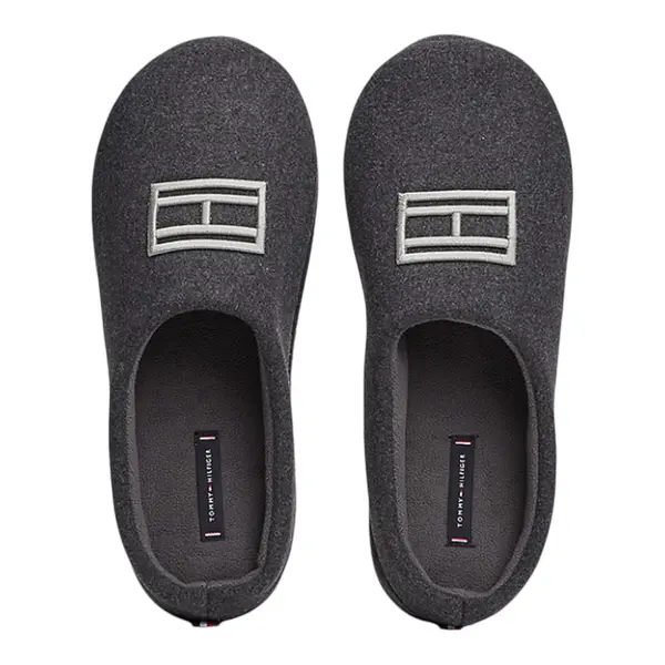 FM0FM05227-PTY Tommy Hilfiger muške kućne papuče Flag Warm Felt tamnosive
