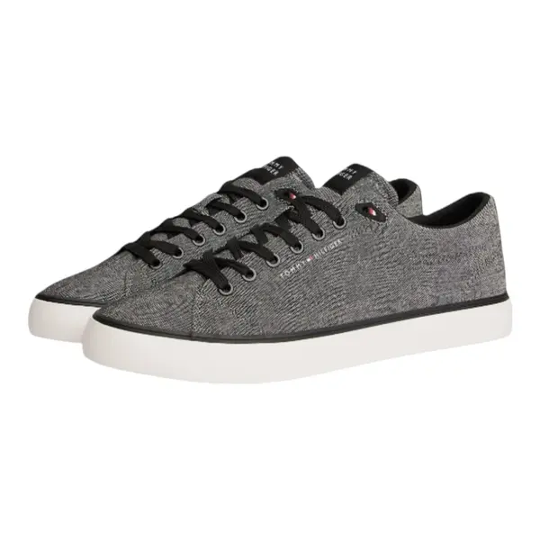 FM0FM05818-BDS Tommy Hilfiger muške platnene tenisice TH Hi Vulc Core Low Chambray crne