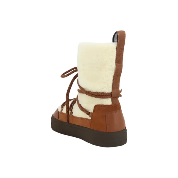 FW0FW08252-GPK TOMMY HILFIGER LACE UP FAUX SHEARLING SNOWBOOT Cognac Brown - Zenske cizme za snijeg buce