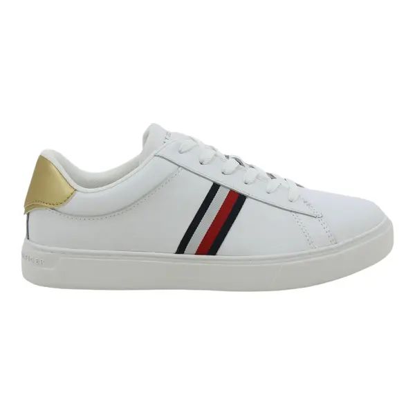 FW0FW08321-YBS TOMMY HILFIGER ESSENTIAL COURT STRIPES White - Zenske bijele tenisice