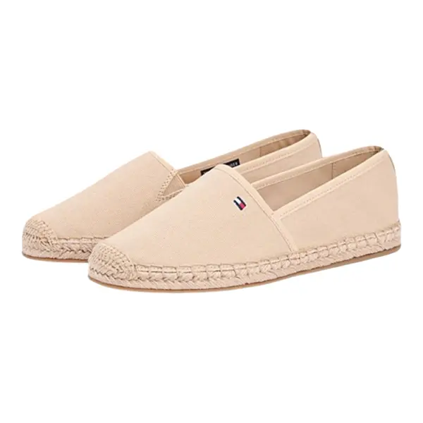 FW0FW08541-AB3 TOMMY HILFIGER FLAG CANVAS ESPADRILLE Clayed Pebble - Zenske platnene espadrile