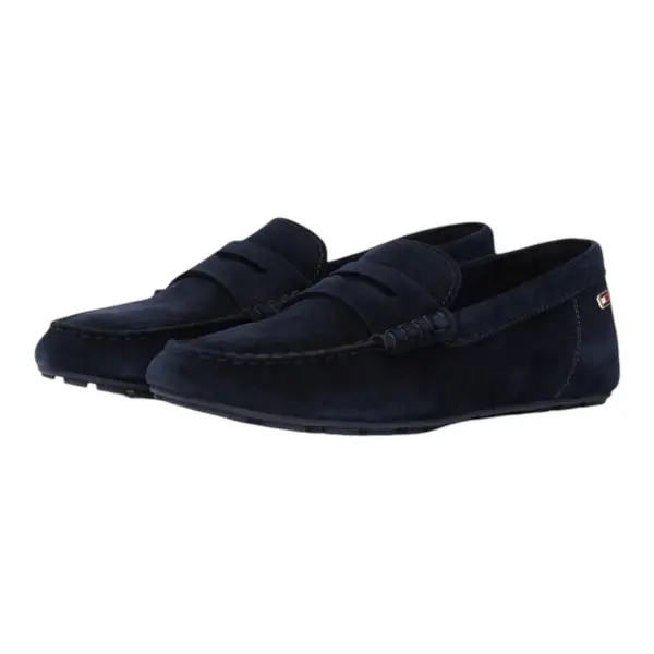 FW0FW08558-DW6 TOMMY HILFIGER FLAG SOFT SUEDE DRIVER LOAFER Space Blue - Zenske brusene kozne mokasine