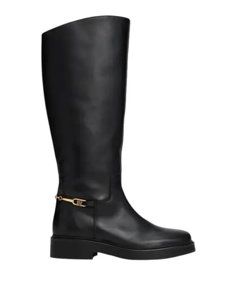 Tommy Hilfiger kožne visoke čizme TH Horsebit Riding FW0FW08863-BDS