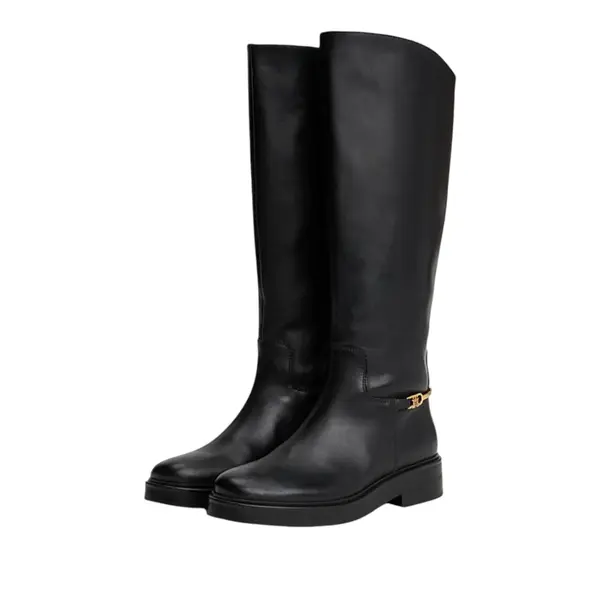 Tommy Hilfiger kožne visoke čizme TH Horsebit Riding FW0FW08863-BDS