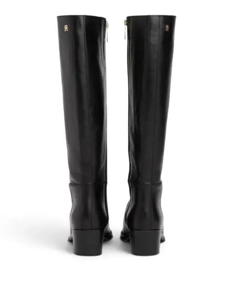FW0FW09157-BDS Tommy Hilfiger Ženske Čizme TH Cowboy Leather Long Boot Crna