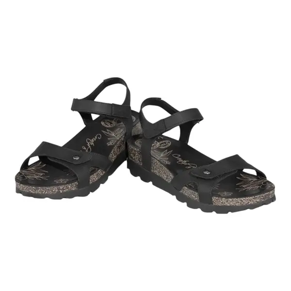 Sulia Basics B2 Panama Jack crne kožne sandale s platformom