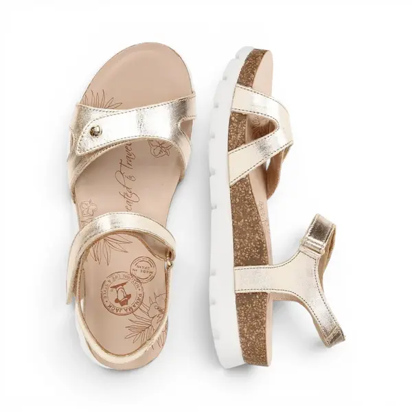 SULIA SHINE B3 Ženske zlatne Sulia Shine sandale – Panama Jack