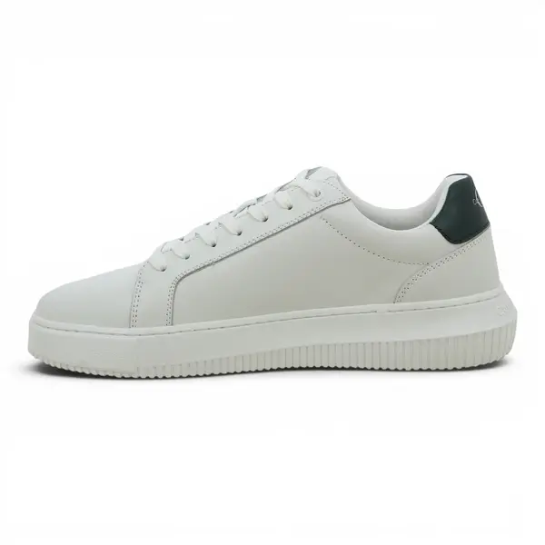 YM0YM00681-0YG CK JEANS CHUNKY CUPSOLE MONO LTH Bright White/Green Palm