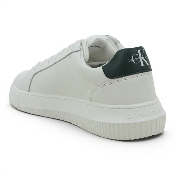 YM0YM00681-0YG CK JEANS CHUNKY CUPSOLE MONO LTH Bright White/Green Palm