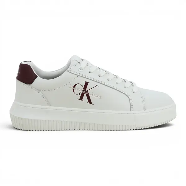 YW0YW00823-02Z CK JEANS CHUNKY CUPSOLE MONO LTH WN Bright White/Andorra