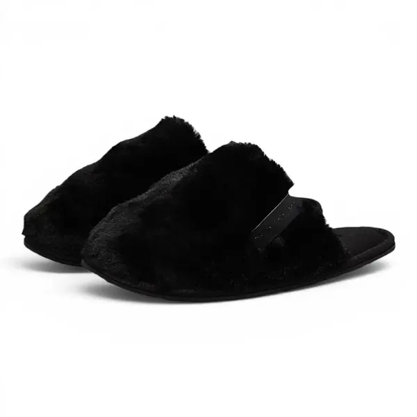 YW0YW01593-0GJ CK JEANS HOTEL SLIPPER FUR AFTER GLOW Triple Black