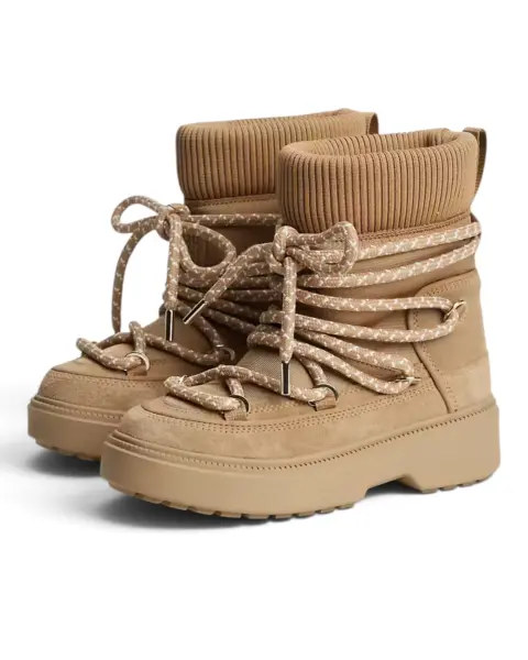 FW0FW09546-RBC Tommy Hilfiger ženske čizme na vezanje, bež