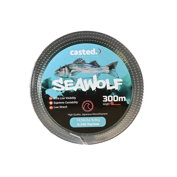 CAS 3041 CASTED najlon Sea Wolf Mono 300M 0,370mm 22,44Lbs/10,2kg Moss Green
