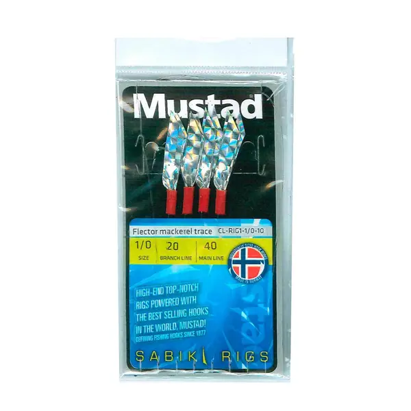 CL-RIG1-1/0-10 MUSTAD SABIKI PREDVEZ FLECTOR MACKEREL TRACE 1 BR1/0