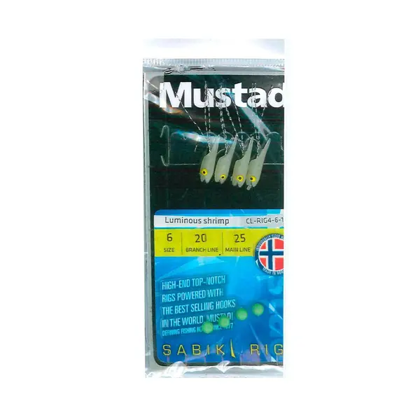 CL-RIG4-6-10 MUSTAD SABIKI PREDVEZ LUMINOUS SHRIMP 4 BR.6