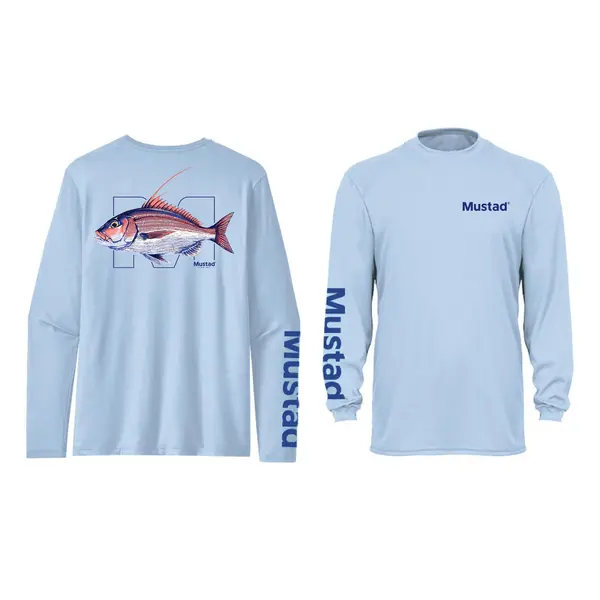 Mustad Majica Dentex Longsleeve UV - Repreve+Spandex - Light Blue