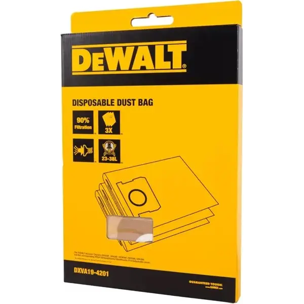 DeWALT Vrećice za prašinu 3 kom za 23-38 L, XVA19-4201