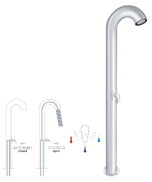 TUŠ STUP INOX SA MJEŠALICOM
