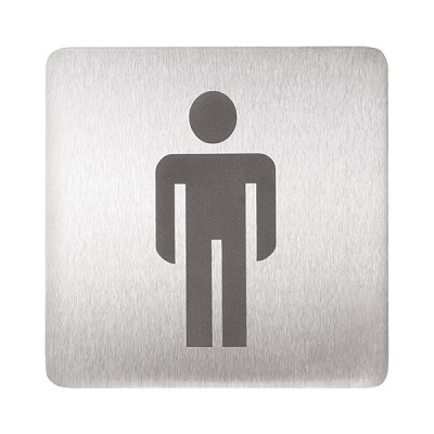 INOX OZNAKA WC MUŠKARCI 120x120mm brušena