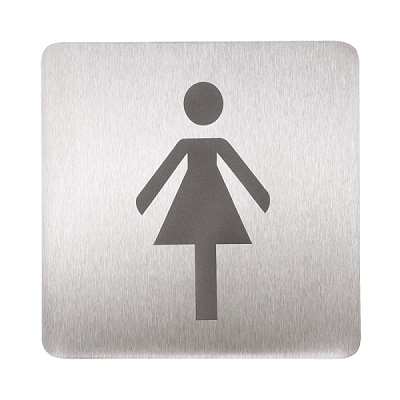 INOX OZNAKA WC ŽENE 120x120mm brušena
