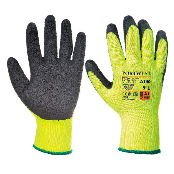 A140BKRXL RUKAVICA K S GUMENIM PREMAZOM THERMAL GRIP-LATEX A140 ZELENO/CRNA 10