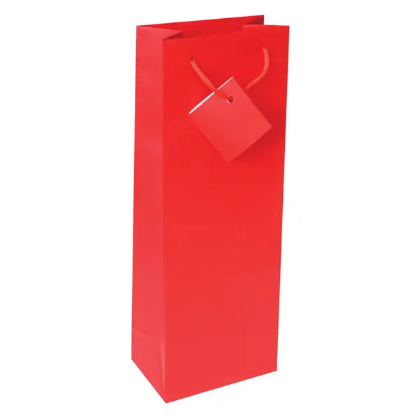 214143-EC Vrećica boca veća jednobojna mat crvena 13x36x8,5cm 71457 P12/144