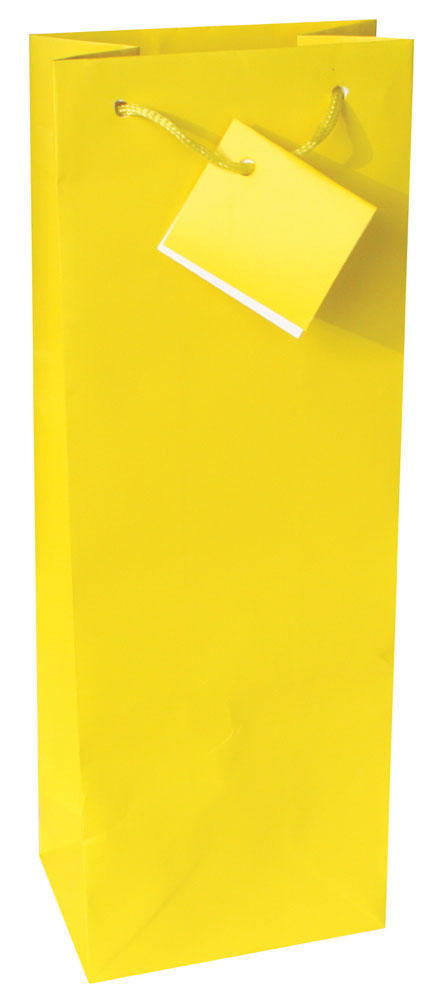 214144-EC Vrećica boca veća jednobojna mat žuta 13x36x8,5cm 71460 P12/144