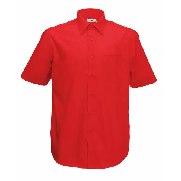 215597-EC Košulja FOL KR 120g Poplin Shirt crvena M P12 NETTO 50%