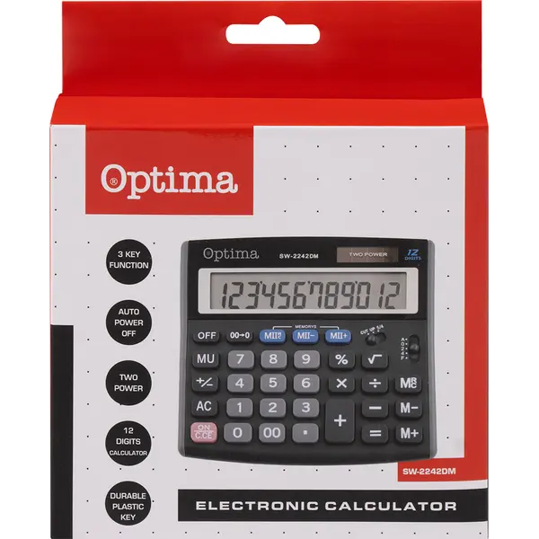 216113-EC Kalkulator OPTIMA SW-2242DM 12mjesta 25251 bls P30/60