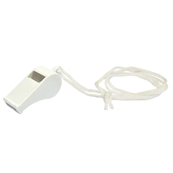 216780-EC Zviždaljka plastična Whistle bijela s vezicom P1000