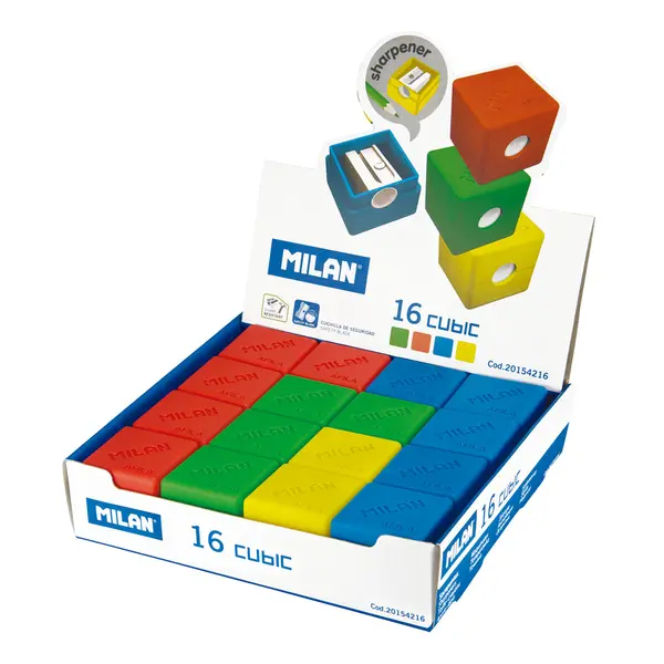 218119-EC Šiljilo plastično 1 rupa s kućištem MILAN CUBIC P16/160