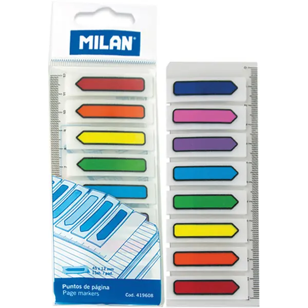 221054-EC Zastavice označ.MILAN strelice 8 bojax15, 45x12mm+ravnalo 12cm P24/288