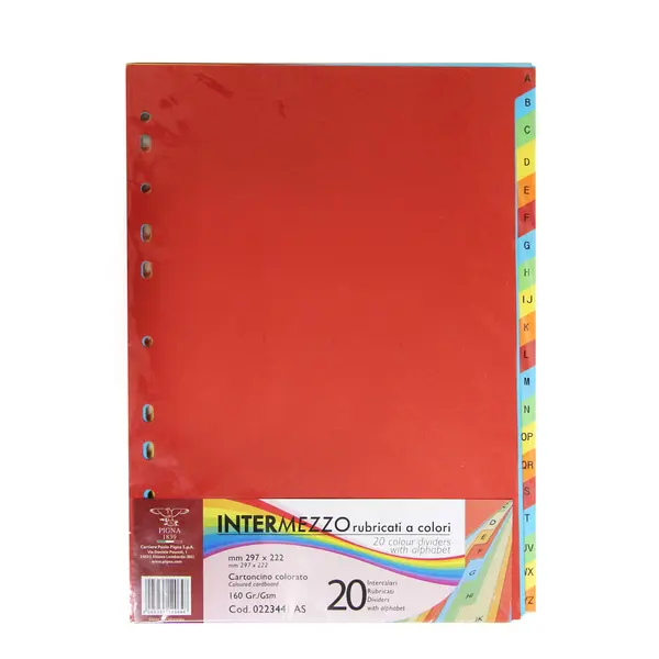 221412-EC Index kart. A-Z u bojama za registr.A4 Pigna 0223441 P20/80