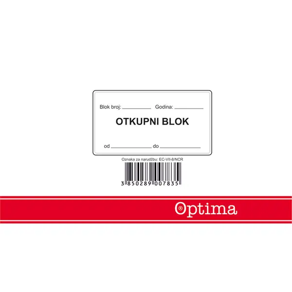 223351-EC Otkupni blok sa izjavom EC-VII-8/NCR OPTIMA P10/80