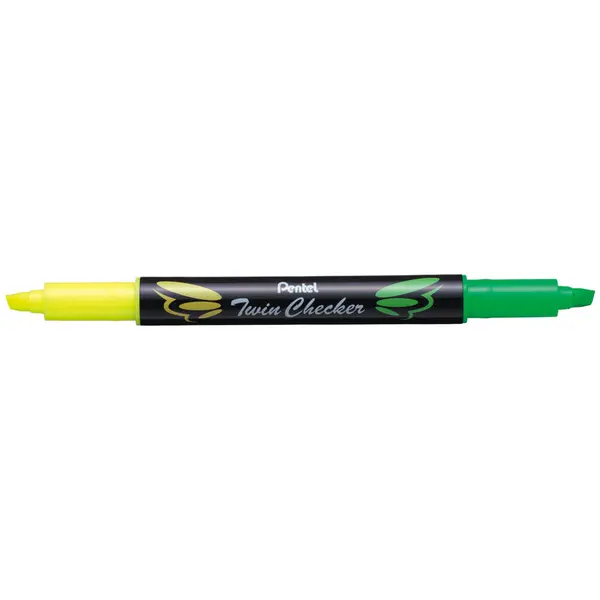 223543-EC Signir PENTEL Twin Checker SLW8-GK žuti/zeleni kosi vrh P12/576