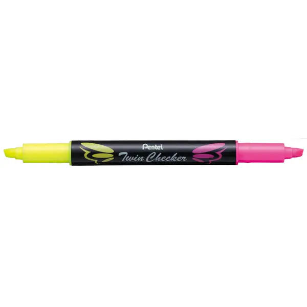 223544-EC Signir PENTEL Twin Checker SLW8-GP žuto/roza kosi vrh P12/576