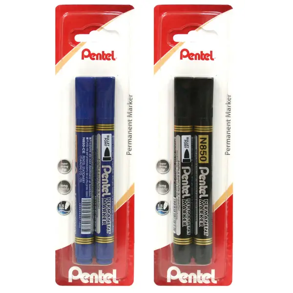 224077-EC Marker perm. PENTEL N850 2/1 okrugli vrh blister P12