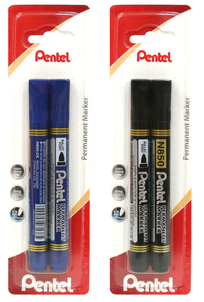 224077-EC Marker perm. PENTEL N850 2/1 okrugli vrh blister P12