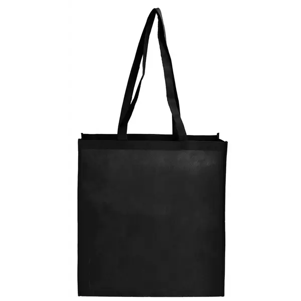 226581-EC Torba shopping od netkanog tekstila 80g PP crna široka, 42x38x10cm P10/250