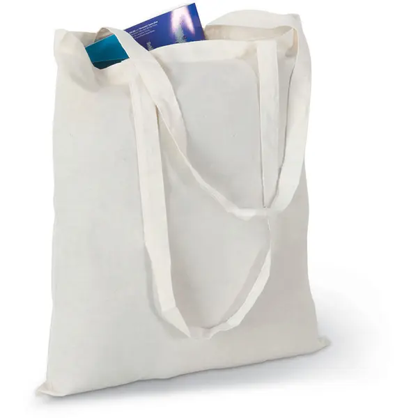 227255-EC Torba shopping pamučna 130g Natur bež duga ručka, 38x42cm P200