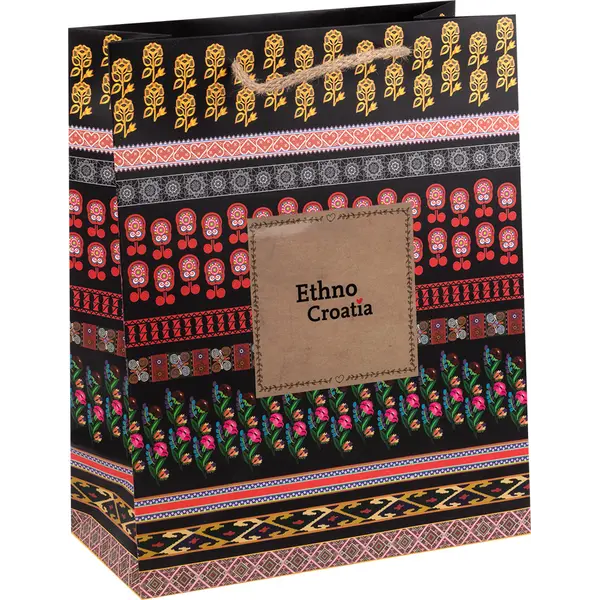 230466-EC Vrećica L Ethno Croatia 26x32,4x12,7cm P12/120