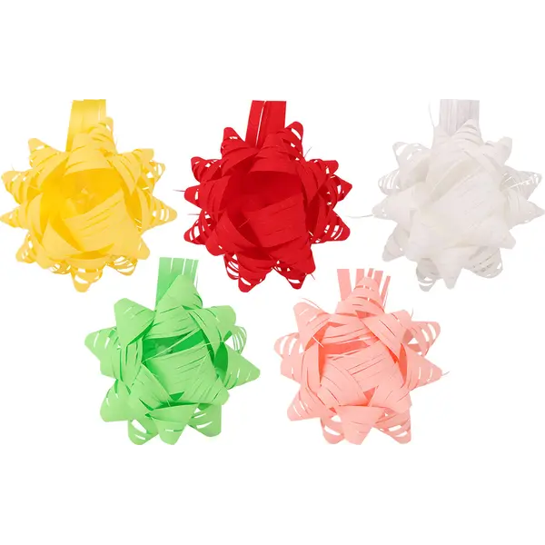 232917-EC Mašna zvjezdica samolj. rafija mat, 1/1, 6,5 cm, mix 5 boja P100/1200